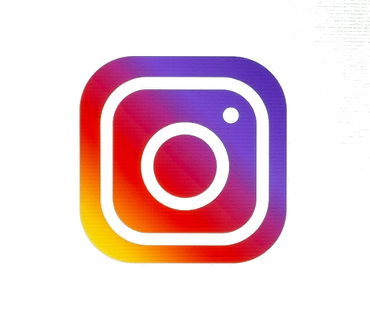Farbenfrohes Farbverlauf-Instagram-Logo auf einem grauen, texturierten Hintergrund.
