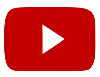 Rotes YouTube Wiedergabe-Button-Symbol auf weißem Hintergrund.